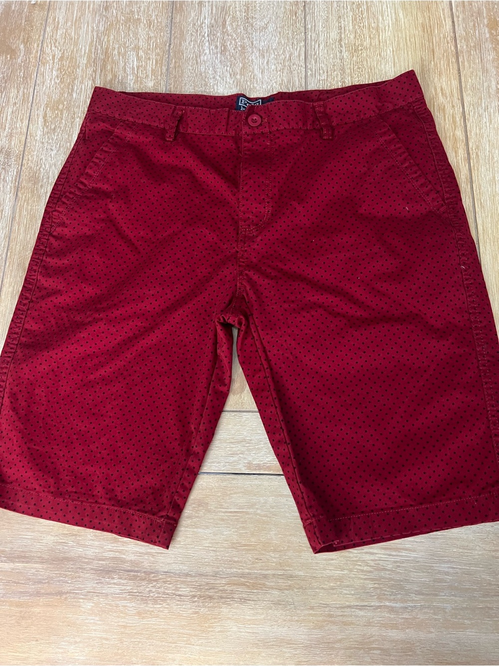 Ralph Lauren Red Polka Dot Flat Front Chino Shorts